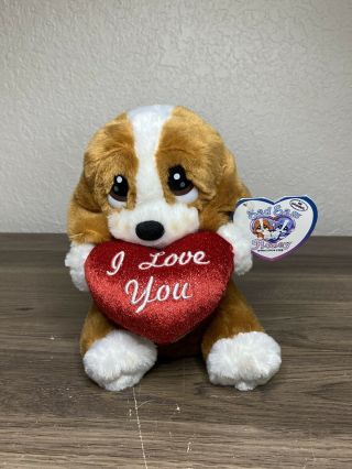 Sad Sam I Love You Plush Basset Hound Puppy Dog Applause 7.  5” Soft Stuffed