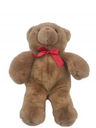 17” GUND Marshmallow Brown Teddy Bear Stuffed Plush Red Bow 3