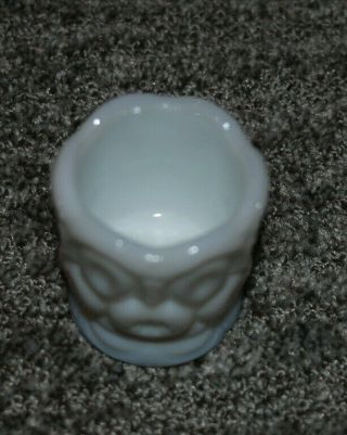 LE SMITH MOON & STARS MILK GLASS VOTIVE CANDLE/TOOTHPICK HOLDER (11 - 10 - 21) 2