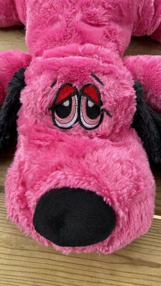 Plush Hot Pink Puppy Dog Dan Dee Soft Pillow Laying Floppy Stuffed Toy 26 "