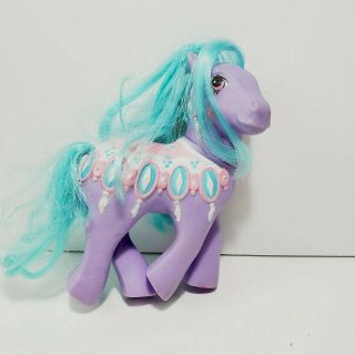 Vintage My Little Pony Merry Go Round Carousel Sparkler G1 Mlp 1989 Purple Teal