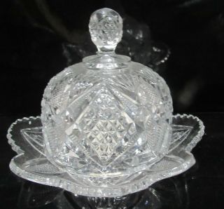 Eapg Us Glass Pennsylvania Pattern Covered Butter Dish