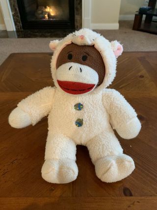 Dan Dee Sock Monkey Brown 12” White Cat Costume Outfit Plush Stuffed Animal Soft