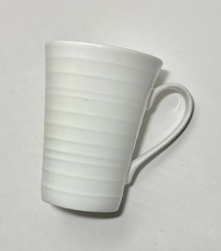 Mikasa “swirl White” Bone China Coffee Tea Mug Cup 4.  5” Tall