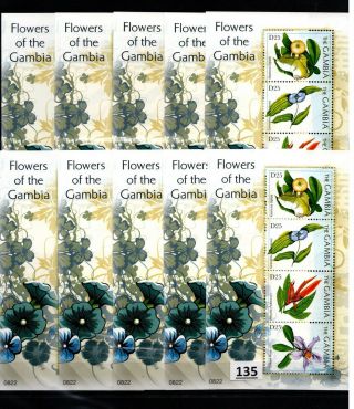 // 10x Gambia - Mnh - Nature - Plants - Flora - Flowers