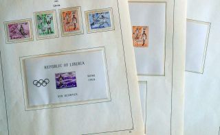 Liberia 1960 Olympics,  Cpl Xf Mnh Set,  Imperf Sheets,  Sports Juegos Olimpicos
