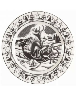 Bad Reindeer Salad Plate Slice Of Life By 222 Fifth Black And White