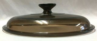 Vintage Pyrex Corning Vision Ware Amber Glass Replacement Lid For 10 " Skillet