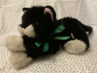 Russ Berrie Buttons Black & White Tuxedo Kitty Cat Stuffed Animal Plush 15”