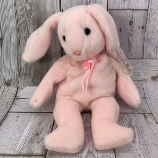 Ty Beanie Baby Hoppity Bunny Rabbit Plush Stuffed Animal 1996 Pvc Pink