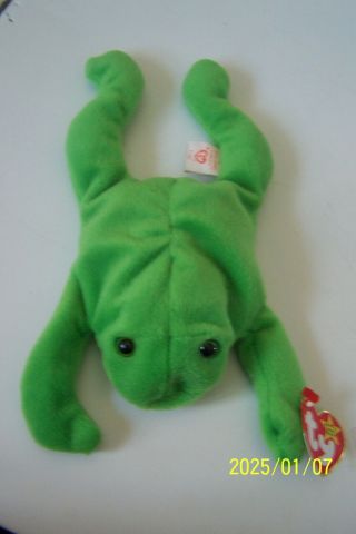 Ty Beanie Baby 1993 " Legs " The Frog Plush Hang Tag Does Not Open ????error????