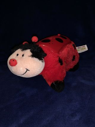 Pillow Pets Lady Bug Dream Lites Plush Stuffed Red Black 11 " Lights Up