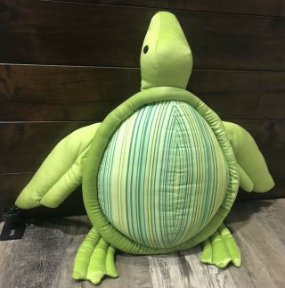 Large Pier 1 Import 26” Green Sea Turtle Plush Pillow Ultra Soft Stuffed Animal