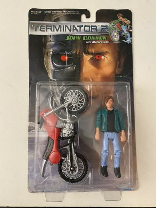 Vintage Terminator 2 John Connor W/ Motorcycle Moc Kenner 1991