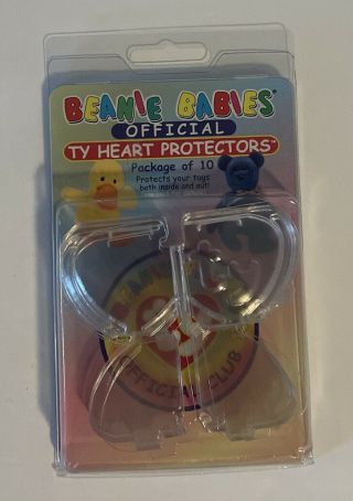 Ty Beanie Baby Official Heart Tag Protector 10 Pack Authentic 1998
