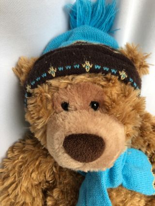 Mary Meyer Teddy Bear Plush With Blue Scarf And Hat 17” Very Soft 2
