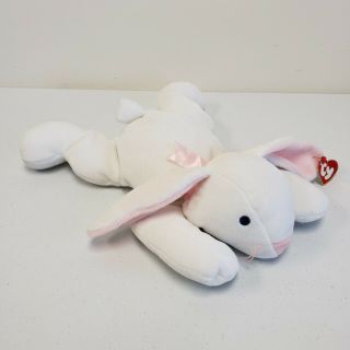 Ty Pillow Pals 14 " Clover White Bunny Rabbit 1997 Plush
