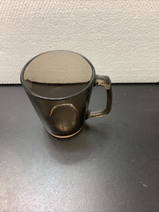 " Vintage Pyrex Smoke Glass Mug Coffee Cup Rare Brown Corning Usa