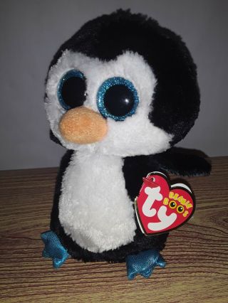 Mwmts Ty 6 " Beanie Boos " Waddles " Penguin Bird Stuffed Plush Animal