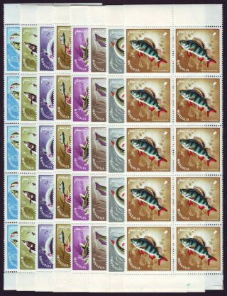 10x Mongolia 1965 Fishes Mnh Complete Set (10 X 8v) 398 - 405
