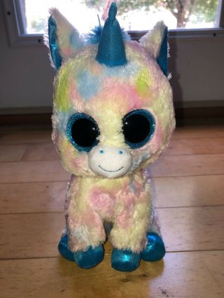 Ty Beanie Boo Blitz The Unicorn Medium 9 " Plush Stuffed Animal