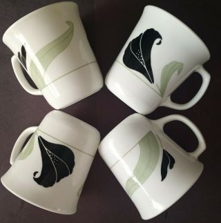Set Of 8 Corelle 8 Oz.  Mugs /cups Black Orchid (corelle) By Corning Discontinued