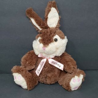 Dan Dee Chocolate Scented Easter Bunny Rabbit 12 " Pink Brown Basket Spring Girl