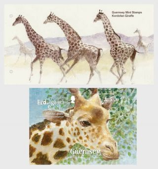 Guernsey 2020 Endangered Species Kodofan Giraffe Girafe Giraffa Animal Ms1v Pack