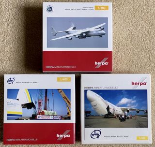Herpa Wings 1:400 Set Of 3 X Antonov An - 225 Mriya Versions.  &.