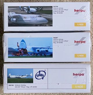 Herpa wings 1:400 Set of 3 x Antonov AN - 225 Mriya versions.  &. 2