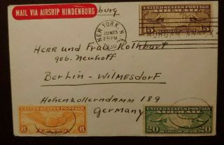 1936 Graf Zeppelin Cover Us Usa United States Of America Wk1.  14