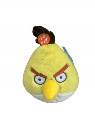 2010 Commonwealth Angry Birds Plush Yellow Bird Toy Stuffed Animal Sound