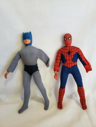 Vintage 1974 Mego 8” Batman Action Figure & Spiderman 2 Total