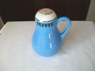 Vintage Hall China Blue Rose Parade Pepper Shaker 6 1/2 "