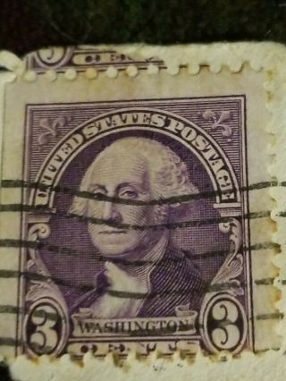 Vintage Rare Us 3 Cent George Washington Stamp | Purple / Violet