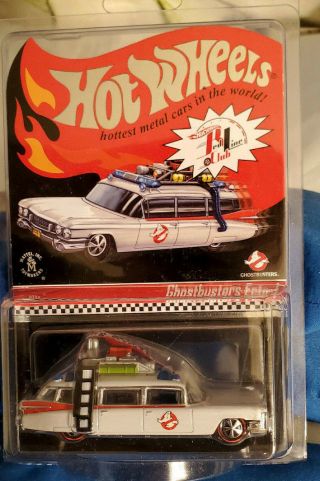 Hot Wheels Ecto - 1 Ghostbusters Rlc Low Number 15 / 6530 Cadillac Redline Club
