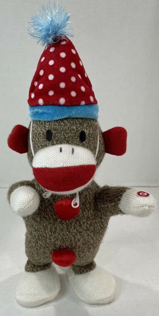 Happy Birthday Sock Monkey Gemmy Animated Musical Plush 14 " Sings Dances