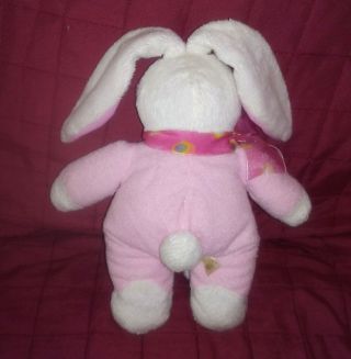 Dan Dee JESUS LOVES ME Bunny Rabbit Pink White Soft 10in Plush Bow Plays Song 3