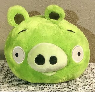 2010 Angry Birds 8” Green Pig Plush Bad Piggies Stuffed Animal - No Sound - Euc