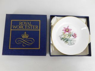 Vintage Royal Worcester Fine Bone China Floral Trinket Dish Made In England