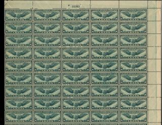 Us Airmail Scott C24,  30c Stamp Winged Globe Sheet Of 100 Mnh Og Bcv $675