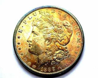 1888 Morgan Silver Dollar Gem Uncirculated Golden Toning