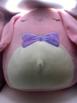 Squishmallows 12 " Bop Pink Bunny Purple Bow Rabbit Easter