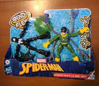 Marvel Spider - Man Bend And Flex Black Suit Spider - Man Vs.  Doc Ock Action Figure