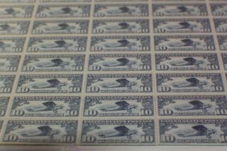 1927 Full Sheet Us Stamp $.  10 Cent Scott C 10 Lindbergh Tribute Issue