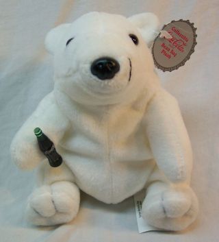 Coca - Cola Cute Polar Bear W/ Coke Bottle 5 " Bean Bag Stuffed Animal Toy