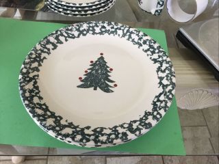 4 - Folk Craft Winter Wonderland By Tienshan Dinner Plates Christmas Tree 10 3/8 "