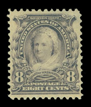 Us 1902 Martha Washington 8c Violet Black Scott 306 Mnh Xf
