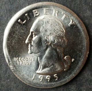 1995 P 25c Washington Quarter Dollar,  Collar Error
