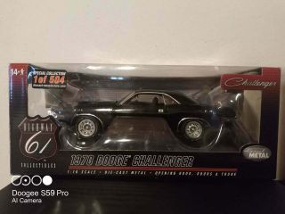 Highway 61 1970 Dodge Challenger R/t Black 1 Of 504 Extremely Rare 1/18